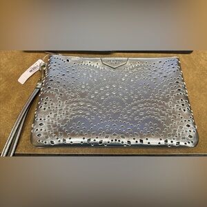 Victoria’s Secret Large Rose Gold Laser Cut Pouch Wristlet Clutch Purse Bag NWT